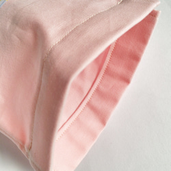 20×15  巾着  コップ袋   ピンク×チェックイエロー 4枚目の画像