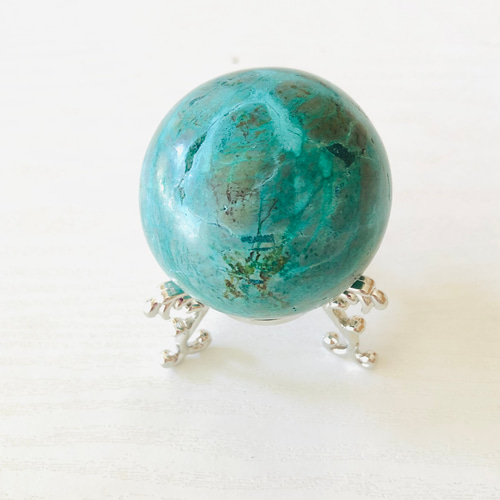 幸運と繁栄の象徴！クリソコラの丸玉(50mm) 天然石 虹色の星 通販