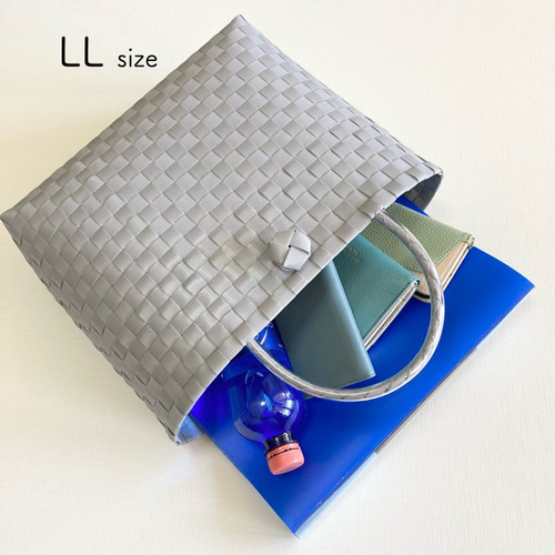 プラカゴバッグ A4対応 LLサイズ タータンチェック イエロー×ネイビー