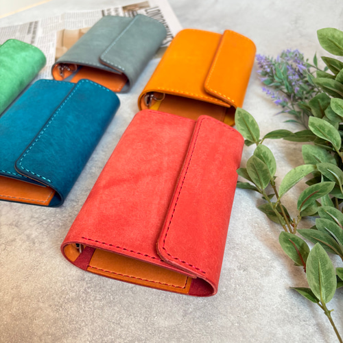 システム手帳 手帳カバー ミニ6サイズ スクラッチレザー×国産レザー