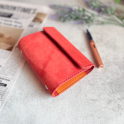 システム手帳 手帳カバー ミニ6サイズ スクラッチレザー×国産レザー