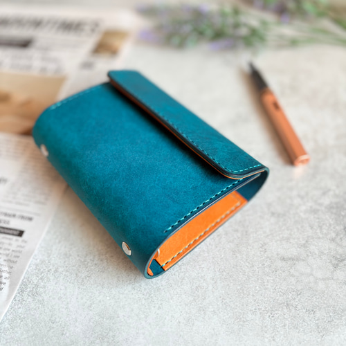 システム手帳 手帳カバー ミニ6サイズ スクラッチレザー×国産レザー