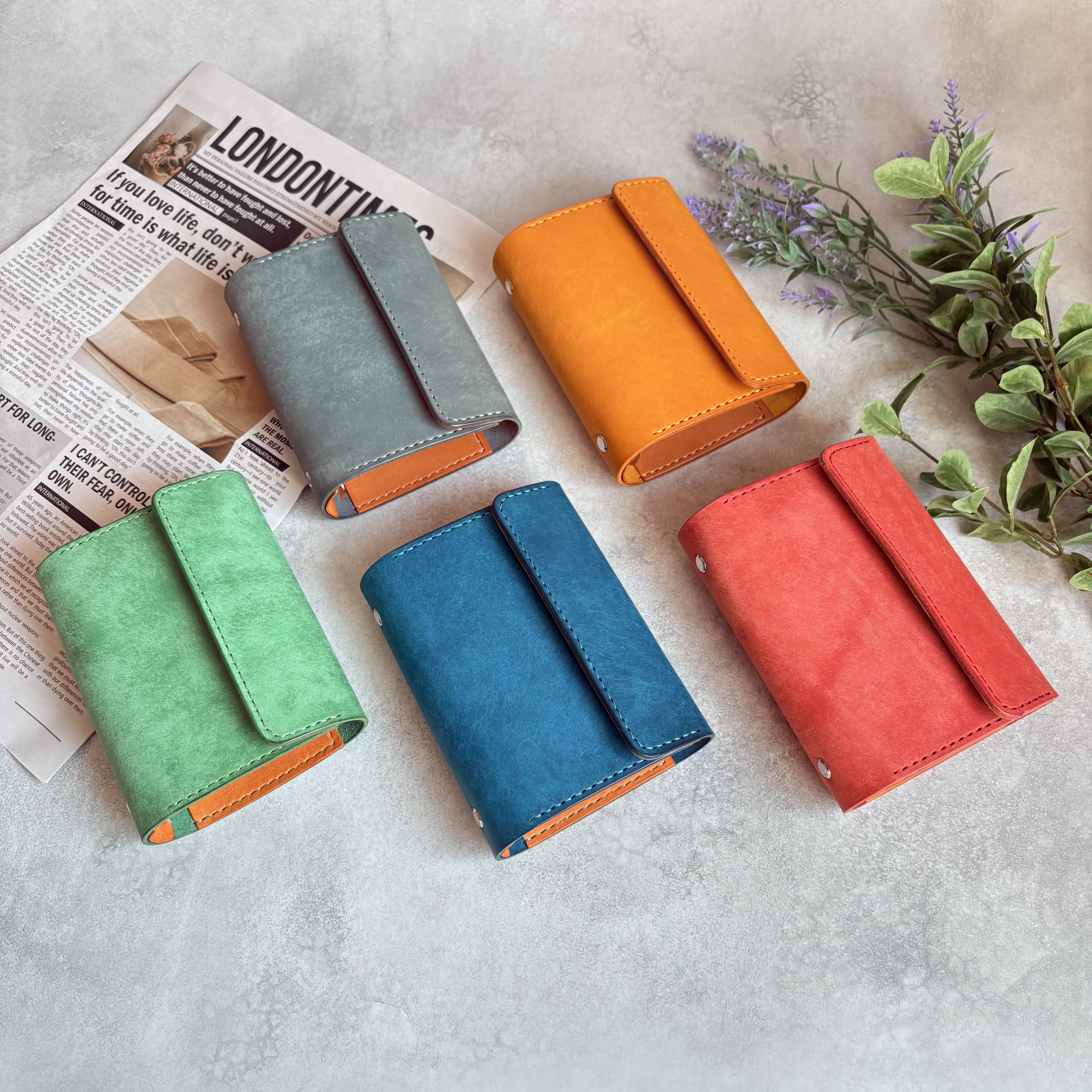 システム手帳　手帳カバー　ミニ6サイズ　スクラッチレザー×国産レザー（姫路ヌメ革）　ミニ6穴　新生活　新年度　ビジネス手