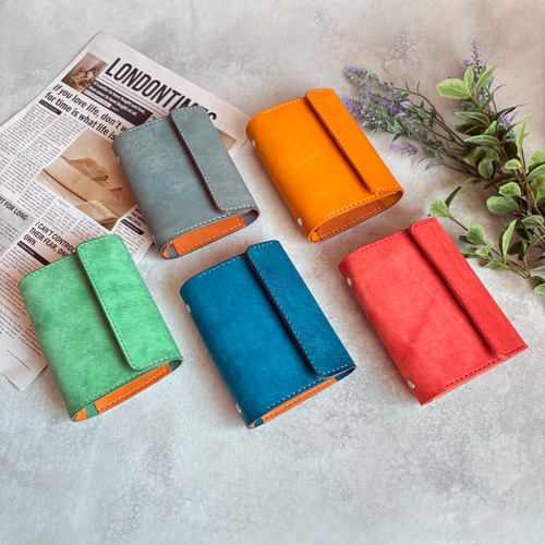 ミニ6サイズ　システム手帳　イタリアンレザー　ハンドメイド システム手帳 手帳カバー ミニ6サイズ スクラッチレザー×国産レザー