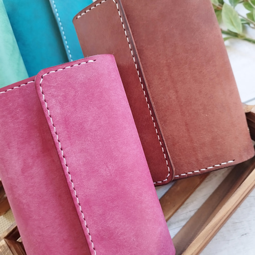 【ミニ6】　システム手帳　イタリアンレザー　マルゴーフォグ　ハンドメイド ミニ6】 システム手帳 イタリアンレザー マルゴーフォグ