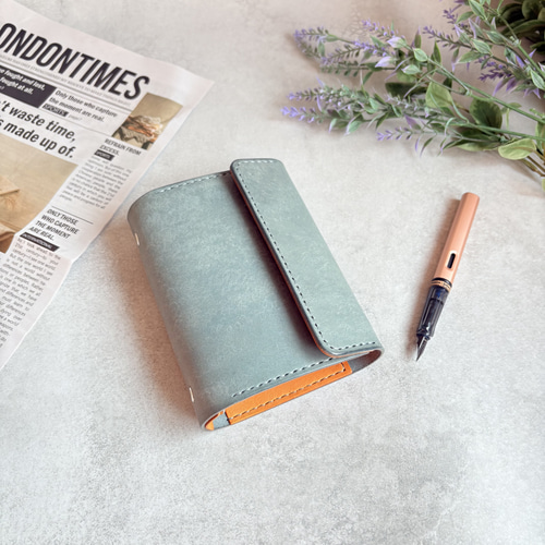 システム手帳 手帳カバー ミニ6サイズ スクラッチレザー×国産レザー