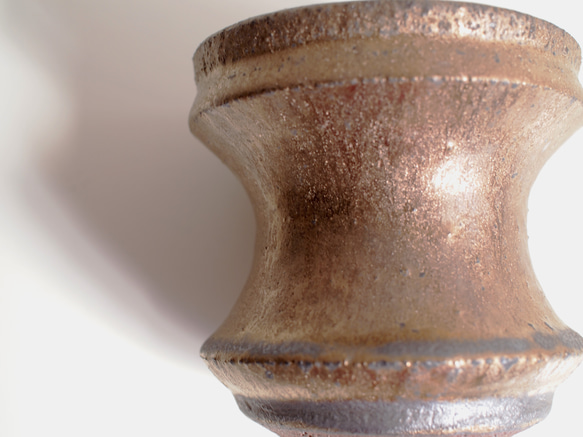Φ9.5×h9.8㎝ 金属釉 植木鉢　M3-1 8枚目の画像
