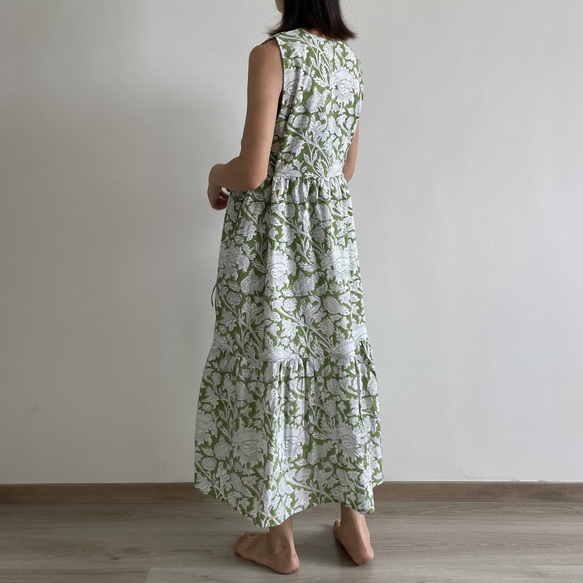 【120cm丈】Jumper dress | Green 4枚目の画像