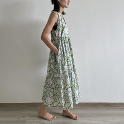 【120cm丈】Jumper dress | Green 3枚目の画像