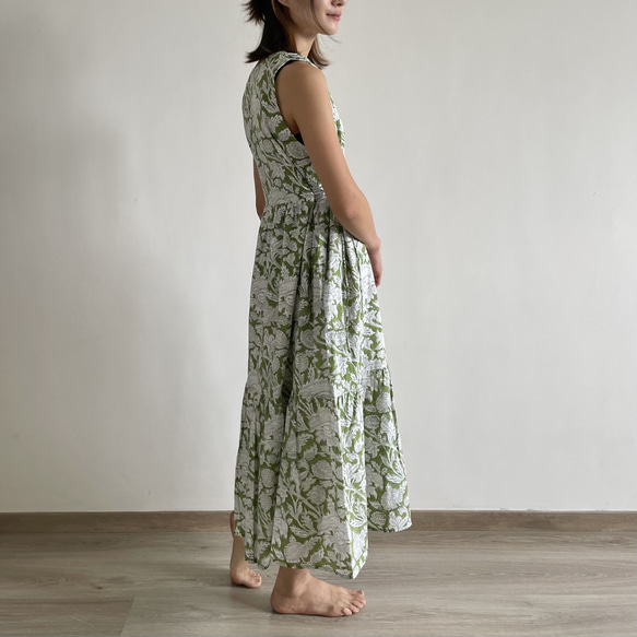 【120cm丈】Jumper dress | Green 5枚目の画像