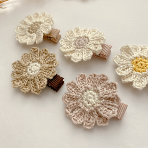 ⑅﻿マーガレットのベビーヘアクリップ⑅﻿ 赤ちゃんヘアピン キッズ 花