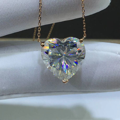 newデザイン】10ct モアサナイト ダイヤ ネックレス K18PG ネックレス  