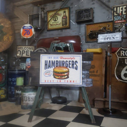 キッチンカー  サインボード"A"  ウォールデコ（ハンバーガー） アンティークボード  吊り下げ看板  販売促進グッツ 2枚目の画像