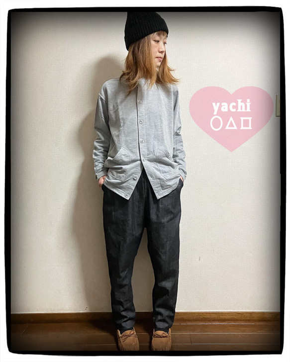 お得❤️めちゃ楽ちん❤️大人サルエルパンツ❤️ゆるっと可愛いリラックスパンツ❤️ブラックデニム