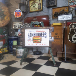 キッチンカー  サインボード"B"  ウォールデコ（ハンバーガー） #アンティークボード  吊り下げ看板 販売促進グッツ 2枚目の画像