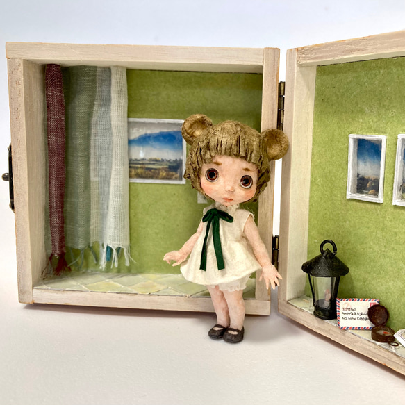 KuKuBeA(くくべあ)＆緑のドールハウス　和紙人形 3枚目の画像