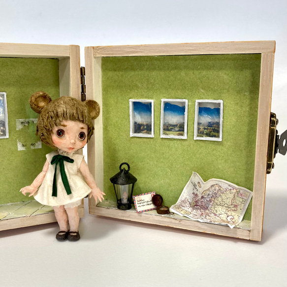 KuKuBeA(くくべあ)＆緑のドールハウス　和紙人形 2枚目の画像