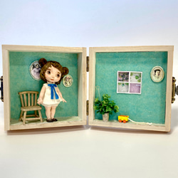 KuKuBeA(くくべあ)＆青のドールハウス　和紙人形 1枚目の画像