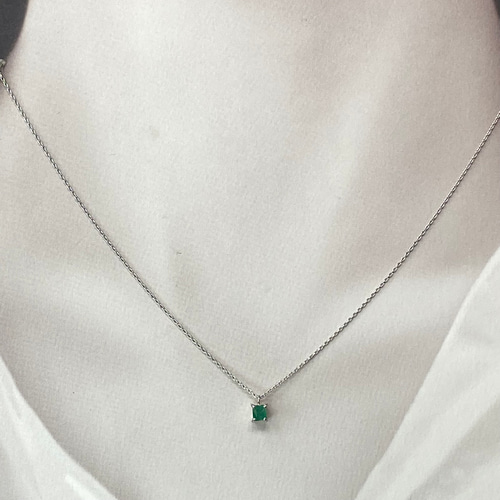 pt900 pt850 天然エメラルド 0.13ct ネックレス ネックレス 