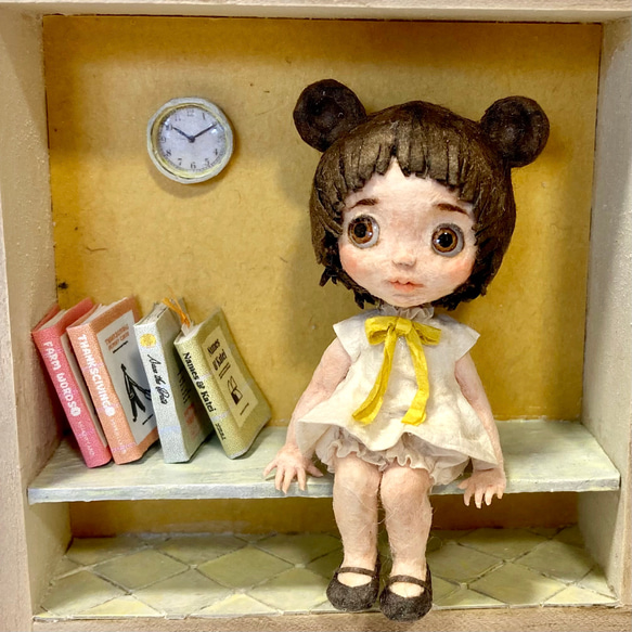 KuKuBeA(くくべあ)＆黄色のドールハウス　和紙人形 10枚目の画像