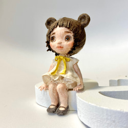KuKuBeA(くくべあ)＆黄色のドールハウス　和紙人形 6枚目の画像