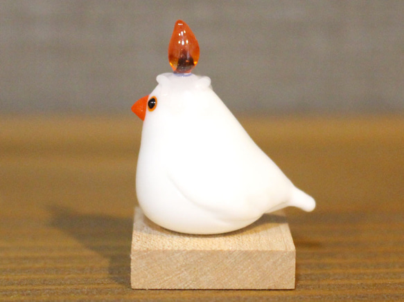 文鳥キャンドルの置物 ガラス 2枚目の画像