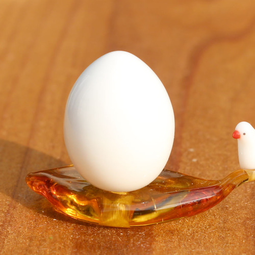 うずら卵に擬態する文鳥 ガラス その他置物 ガラス工房 Frozen Ocean