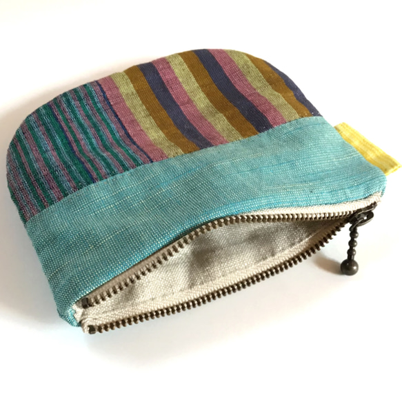会津木綿のファスナーポーチ 5枚目の画像
