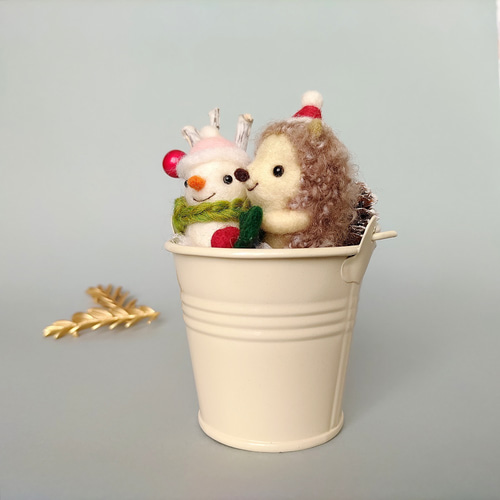 クリスマス☆雪だるま&ハリネズミ