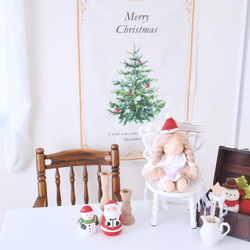 クリスマスタペストリー シンプル ツリー コットンリネン バースデー