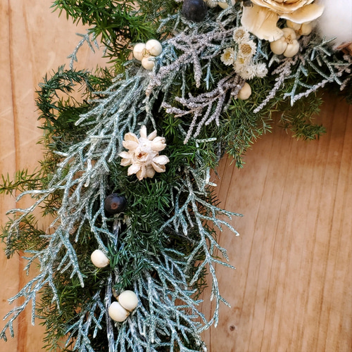 アシンメトリー馬蹄形クリスマスリース 馬蹄型リース（ホースシューリース）・クリスマスリースの作り方