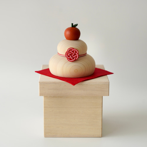 京の鏡餅 ~こころ~ 木の鏡餅 漆塗り 桐箱付き その他インテリア雑貨 茜