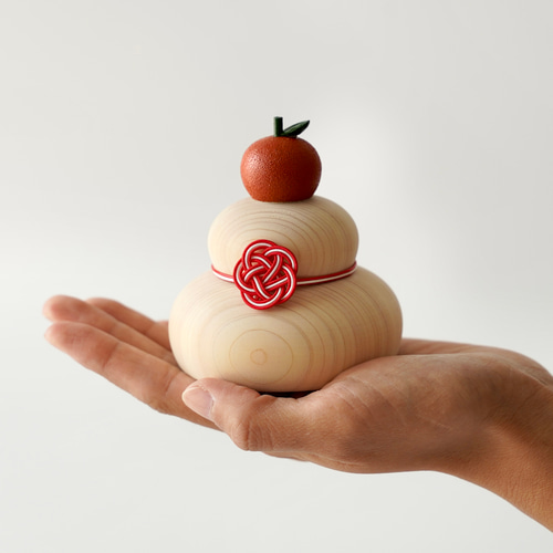 京の鏡餅 ~こころ~ 木の鏡餅 漆塗り 桐箱付き その他インテリア雑貨 茜