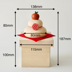 木の鏡餅　漆塗り　桐箱付き 6枚目の画像