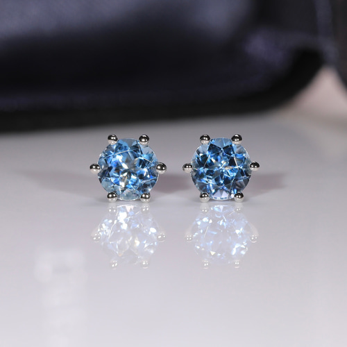 楽天市場】アクアマリン ピアス 18金 k18 ダイヤダイヤ取り巻き