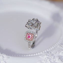 ピンクダイヤモンド付きリングk18 4枚目の画像