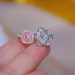 ピンクダイヤモンド付きリングk18 3枚目の画像