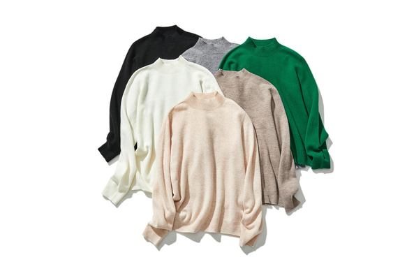 品質很好，因為它接觸到您裸露的皮膚。 100% 羊毛針織接縫蕾絲結構瓶頸 231016 第1張的照片