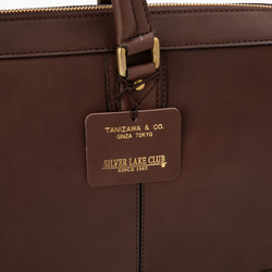 銀座タニザワ 革鞄 SLCオイルレザー2本手シングルファスナー ブラウン 2枚目の画像
