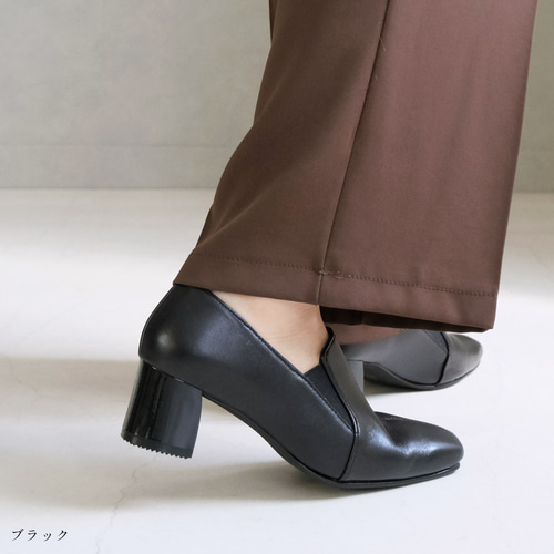 【NEW限定品】 甲深めモードな5cmエナメルヒールパンプス 日本製本革 / PO5576 靴