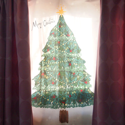 【オーナメントセット】絵本のようなクリスマスツリー/タペストリー（ミシン仕上げ）コットン100% 17枚目の画像