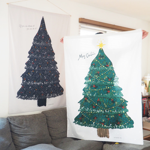 雪の結晶のオーナメントセット】クリスマスツリーのタペストリー/大