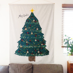 手書きクリスマスオーナメントセット】シンプルツリータペストリー／大