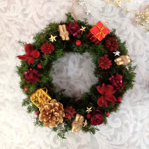 hanahana様専用 フラワーリース＊ 玄関リース クリスマスリース レッド