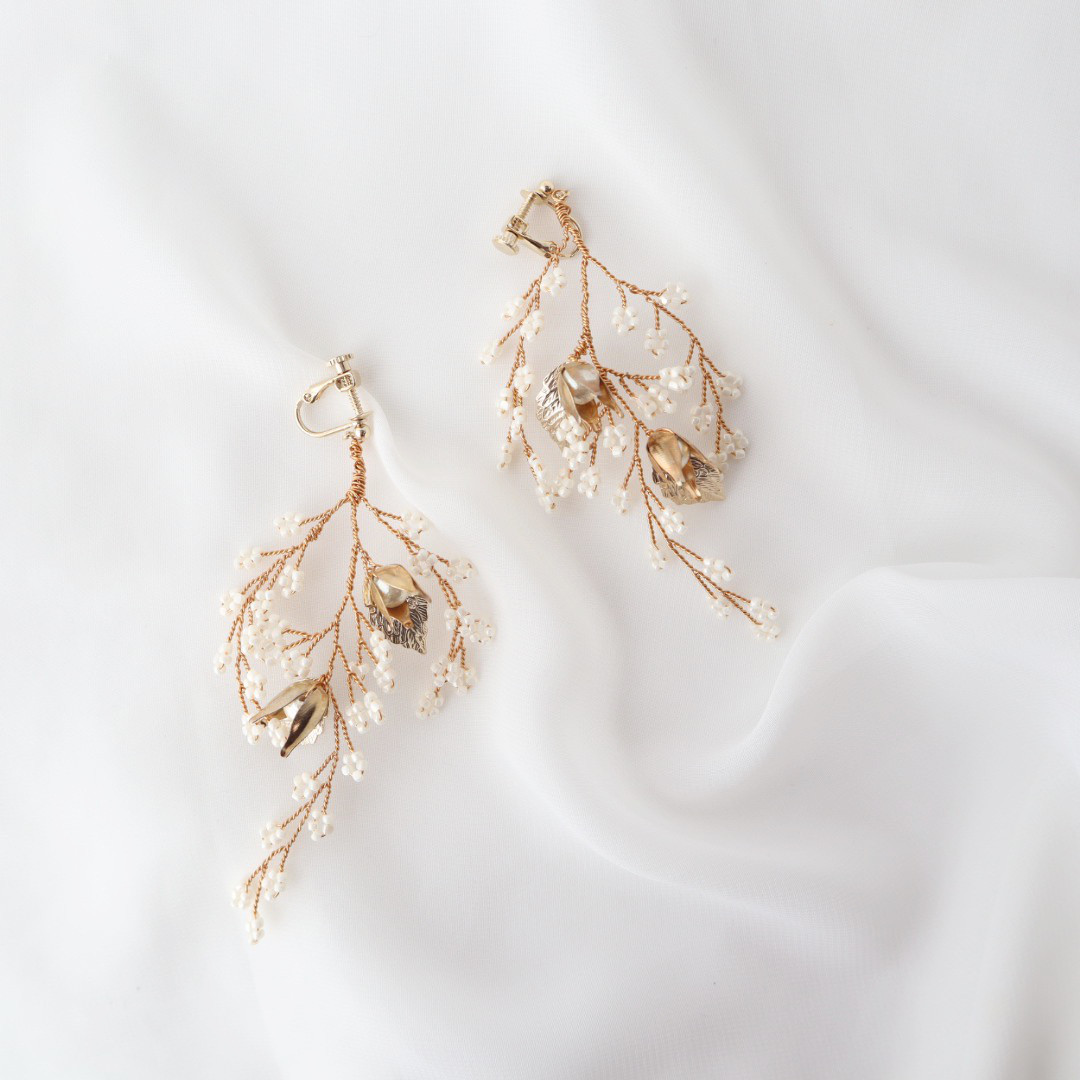 スターチスピアス/ブライダル ウェディングアクセサリー 結婚式  小枝アクセサリー