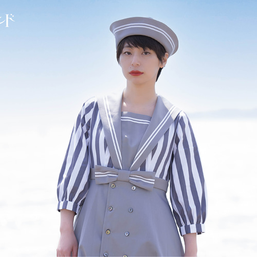渚のリボンセーラーワンピース〈灰〉 ワンピース ネバアランド 渚のリボンセーラーワンピース〈灰〉 ワンピース ネバアランド