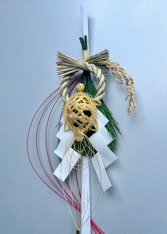 ◇新作◇ お正月飾り 水引「和み亀」 しめ縄・しめ飾り Paluteto