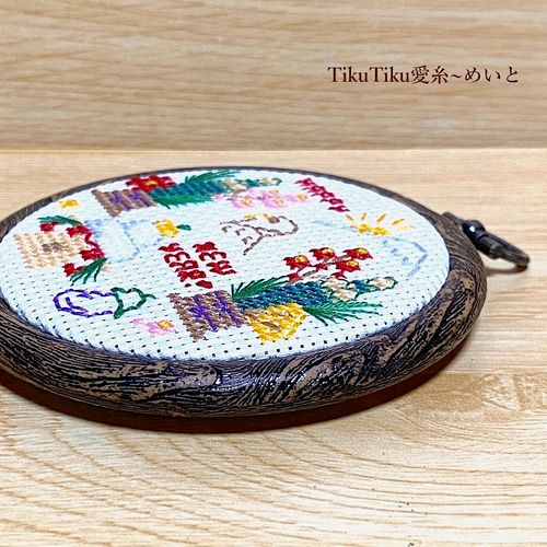 クロスステッチキット】ミニフレーム付き お正月飾り キット TikuTiku