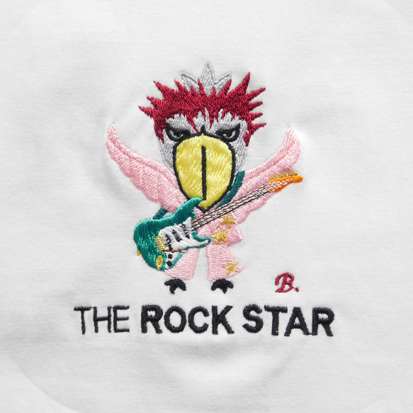 THE ROCK STAR　ハシビロコウの刺繍入りスウェット　10.0オンス　男女兼用　クールネックスウェット 2枚目の画像