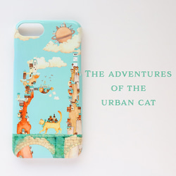 iPhoneケース「都会猫の冒険」《ツヤあり》ハードスマホケース 1枚目の画像